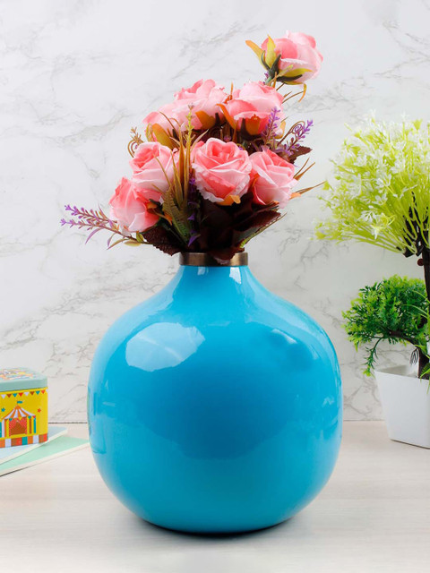 

MARKET99 Turquoise Blue Solid Iron Flower Vase