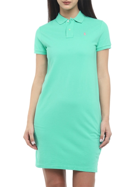 

Polo Ralph Lauren Women Green Solid Shirt Style Longline Top