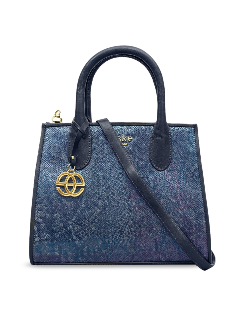 

Eske Blue Leather Structured Handheld Bag
