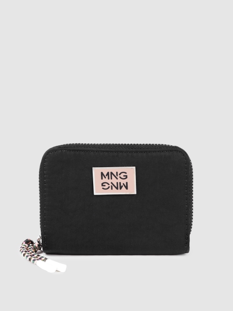 

MANGO Women Black Zip Around Wallet