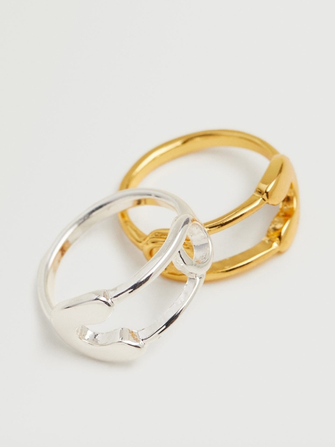 

MANGO Women Set of 2 Rings, Gold