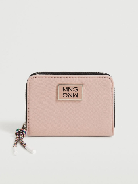 

MANGO Women Peach-Coloured Two Fold Wallet