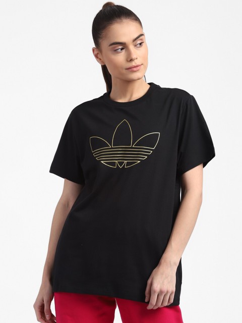 

ADIDAS Originals Women Black Printed T-shirt