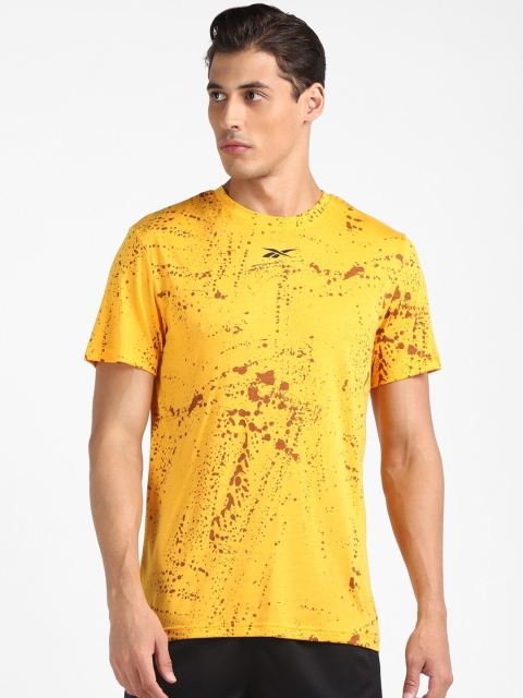 

Reebok Men Gold-Toned Printed T-Shirt