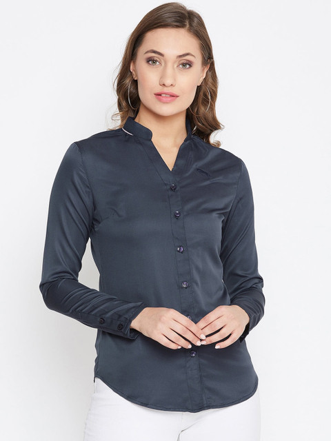 

JUMP USA Women Navy Blue Regular Fit Comfort Cotton Formal Shirt