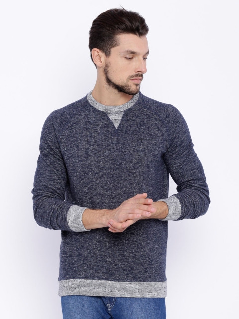 

Basics Navy Melange Muscle Fit Sweatshirt, Navy blue