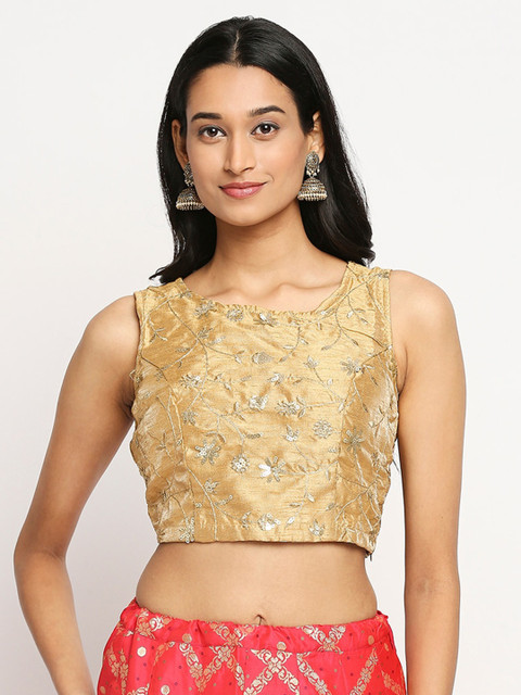 

Ethnicity Gold-Toned Embellished Crop Top