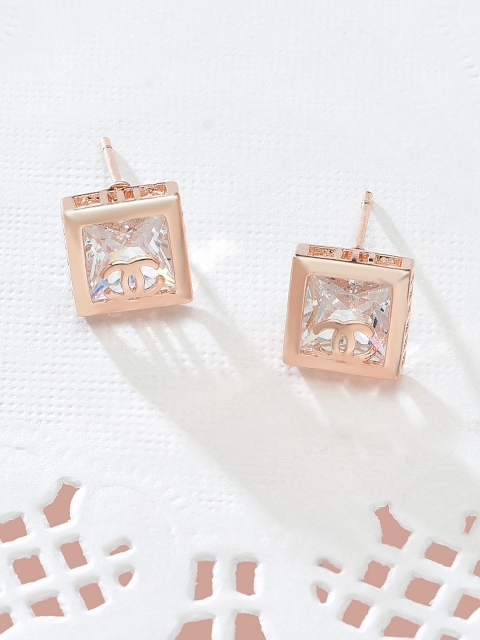 

AMI Rose Gold Square Studs Earrings