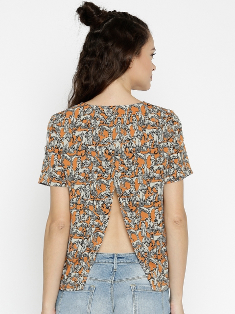 

ONLY Women Mustard Printed Regular Top