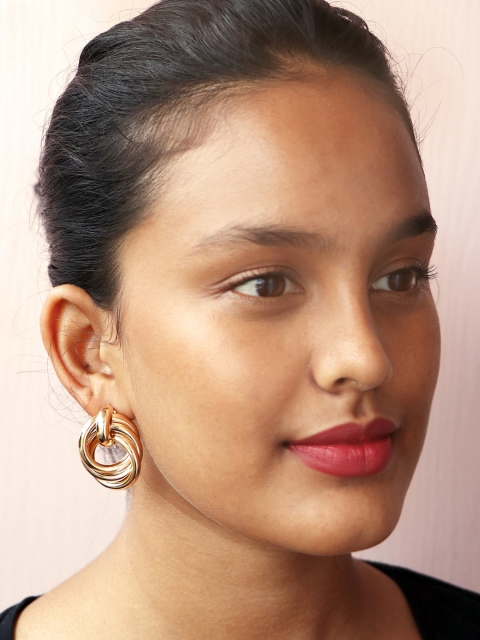 

Ayesha Gold-Toned & Gold-Plated Chunky Bold Twisted Oversized Stud Earrings