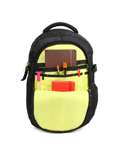 

Provogue Unisex Black & Yellow Colourblocked Backpack with Rain Cover