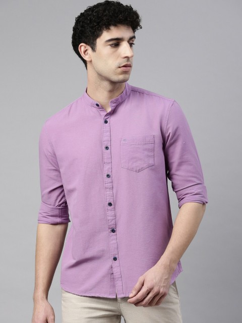 

Chennis Men Violet Slim Fit Pure Cotton Casual Shirt