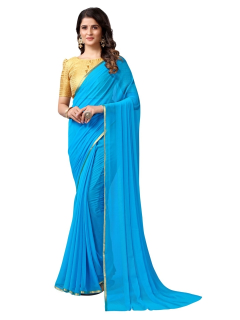 

KALINI Women Blue & Gold-Toned Saree