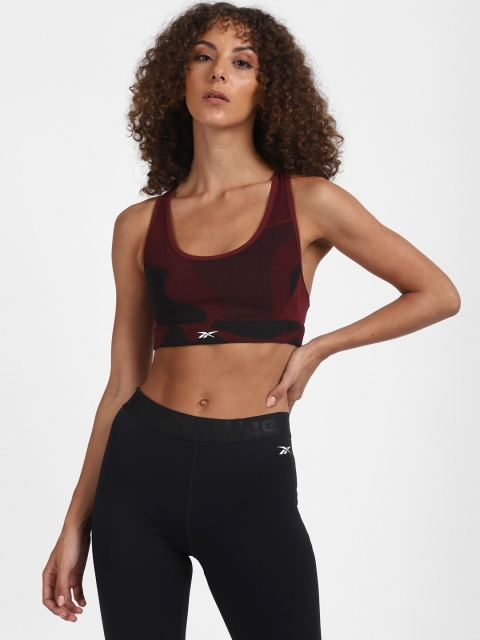 

Reebok Maroon Abstract Printed Sports Bra