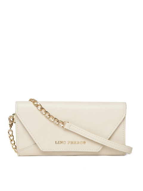 

Lino Perros Women Off-White Wallet with Sling Strap