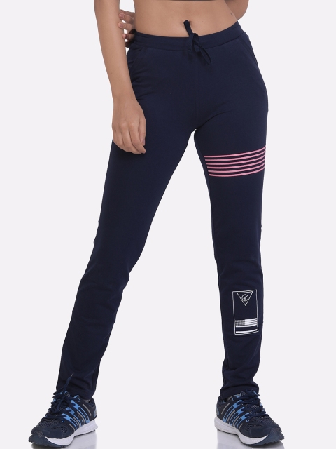 

LAASA SPORTS Women Navy Blue Solid Cotton Track Pants