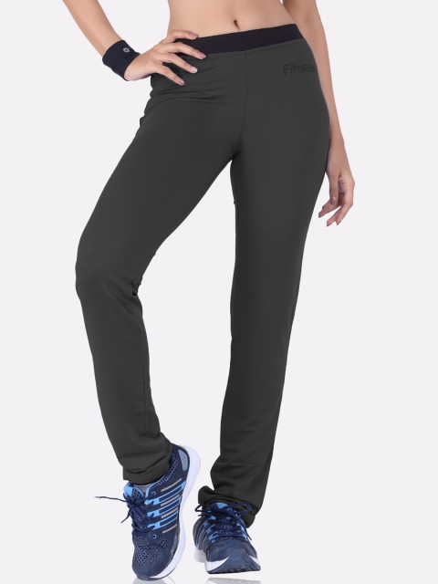 

LAASA SPORTS Women Black Solid Track Pants