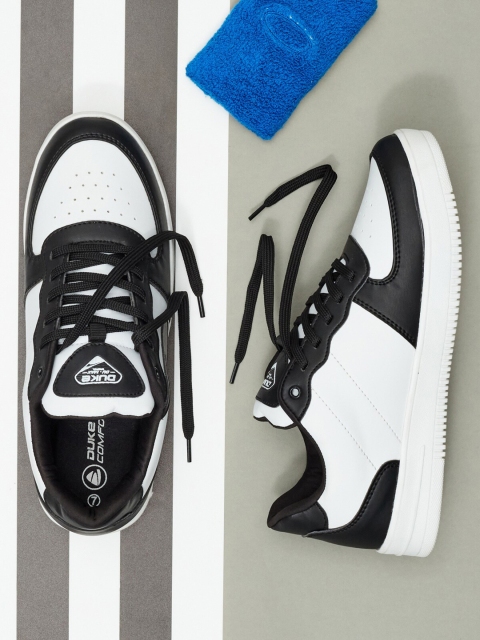 

Duke Men White Colourblocked PU Sneakers
