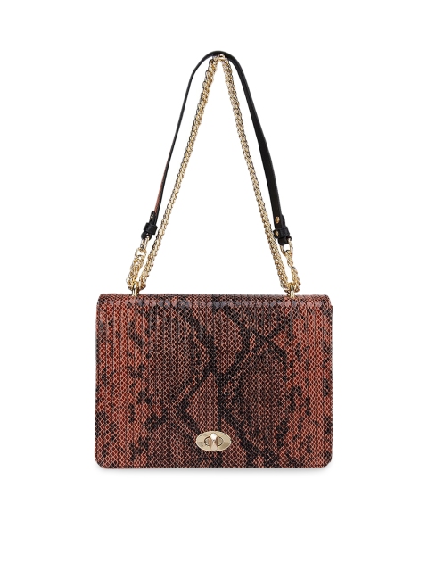 

Da Milano Red Animal Textured Leather Sling Bag, Brown