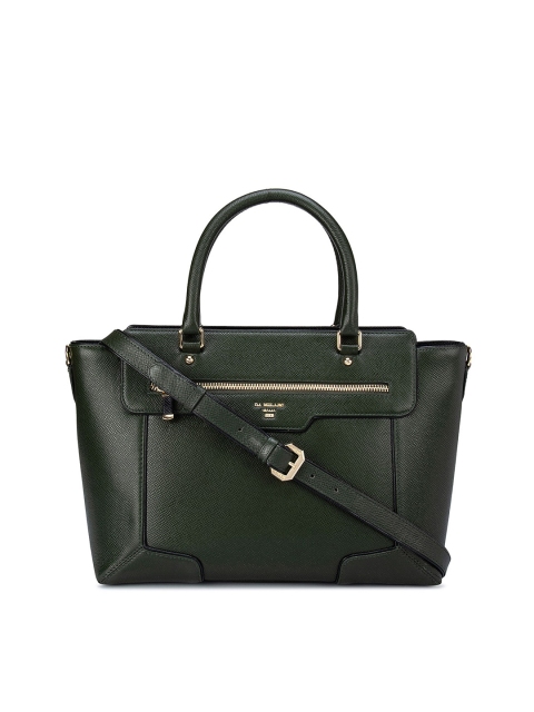 

Da Milano Green Leather Structured Handheld Bag