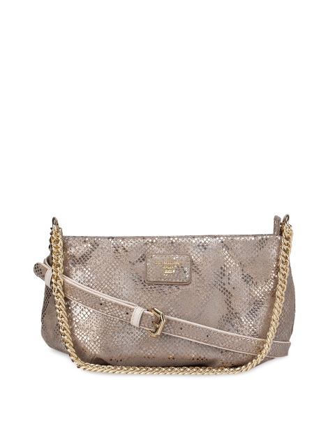 

Da Milano Beige Animal Textured Leather Structured Sling Bag