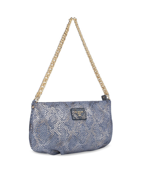 

Da Milano Blue Textured Leather Swagger Sling Bag