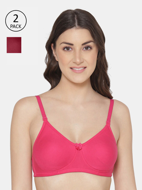 

Tweens Pack Of 2 Pink & Burgundy Non Padded T shirt Bra