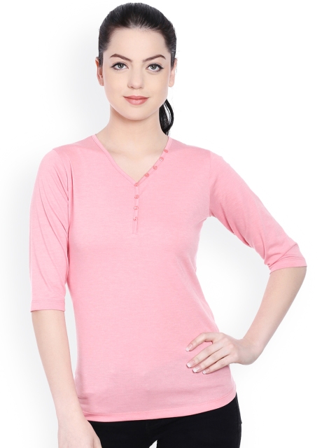 

Style Quotient Women Pink V-Neck T-shirt