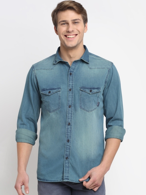 

Cantabil Men Blue Original Faded Casual Shirt