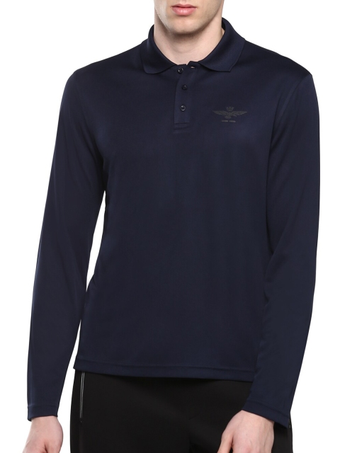 

Aeronautica Militare Men Navy Blue Cotton Polo Collar T-shirt