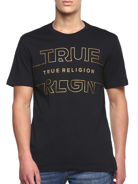 

True Religion Men Black Regular Fit Typography Printed T-shirt