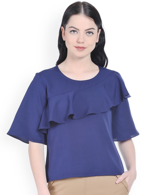 

Style Quotient Women Navy Solid Layered Top, Navy blue