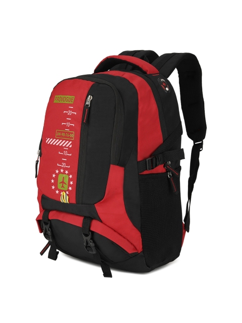 

Provogue Unisex Red & Black Colourblocked Backpack with Reflective Strip