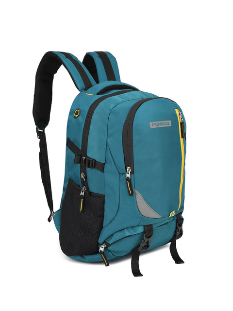 

Provogue Unisex Green & Black Colourblocked Backpack with Rain Cover