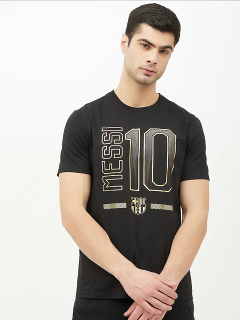 

FC Barcelona Men Black Printed Sublimation T-shirt