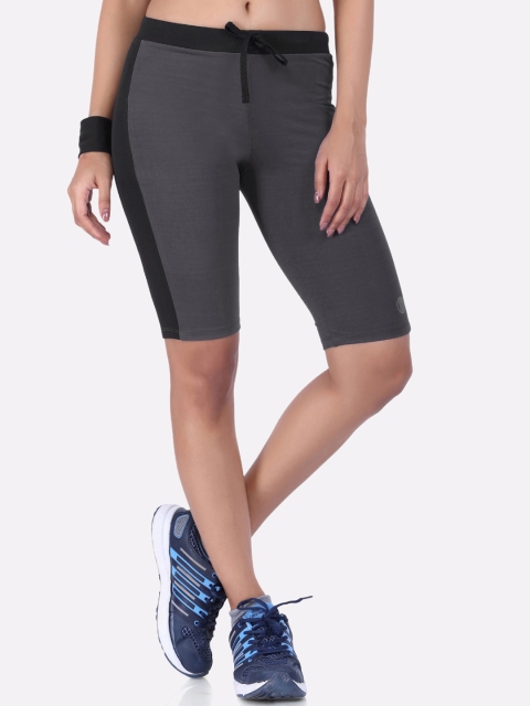 

LAASA SPORTS Women Charcoal Skinny Fit Training or Gym Sports Shorts