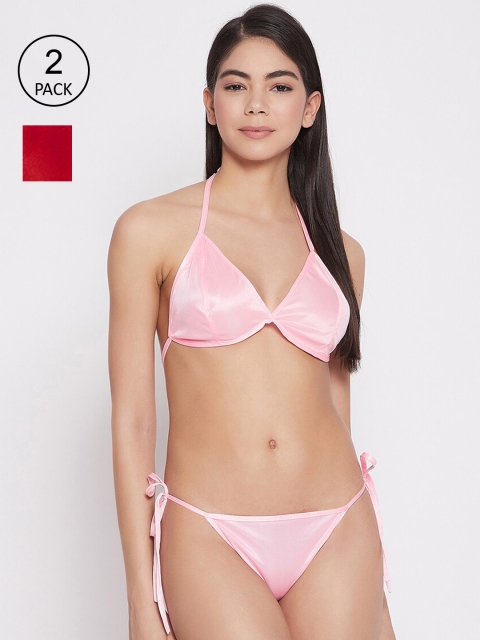 

SECRETS BY ZEROKAATA Women Pack Of 2 Assorted Solid Lingerie Sets
