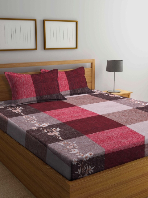 

Arrabi Multi Color Floral Printed 300 TC Double King Bedsheet with 2 Pillow Covers