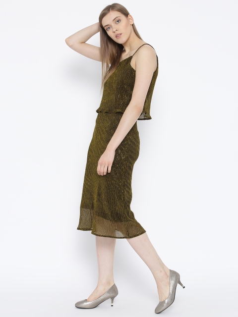 

Vero Moda Women Black & Golden Shimmer A-Line Dress