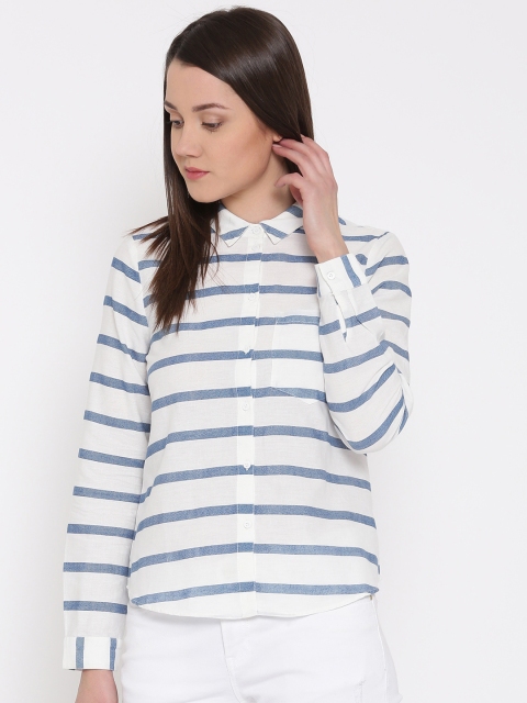 

Vero Moda Women White Striped Casual Shirt