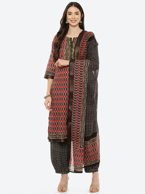 

Biba Black & Red Printed Pure Cotton Unstitched Dress Material