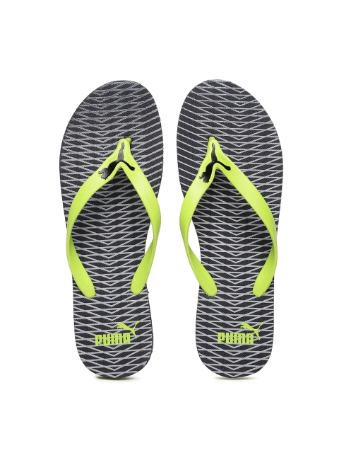 

Puma Men Lime Green & Grey Luca Printed Flip-Flops