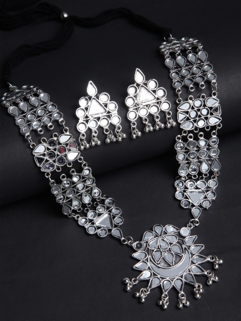 

Shining Diva Oxidised Silver-Plated Jewellery Set