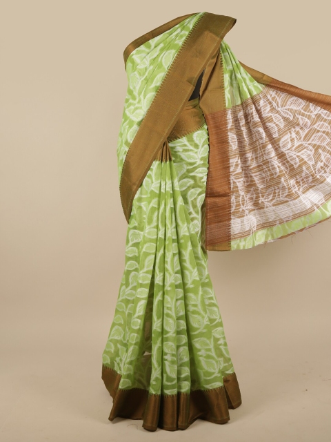 

Pothys Green & White Jute Silk Saree