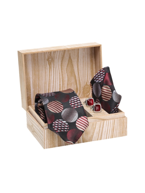 

ELLIS Men Maroon & Black Printed Accessory Gift Set