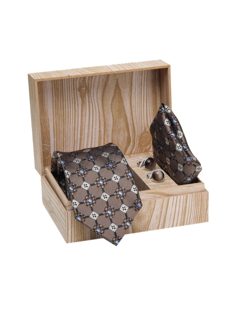 

ELLIS Men Brown & Silver-Toned Accessory Gift Set