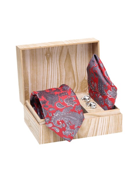 

ELLIS Men Red & Grey Formal Accessory Gift Set