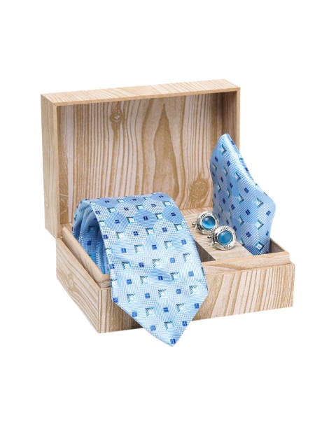 

ELLIS Men Blue & Silver-Toned Formal Accessory Gift Set