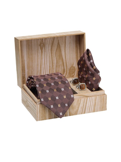 

ELLIS Men Brown & White Accessory Gift Set