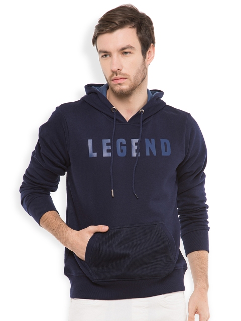 

LOCOMOTIVE Navy Printed Hooded Sweatshirt, Navy blue